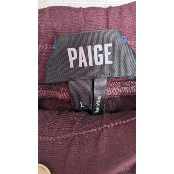 Paige Men's Hutton Slim Fit Track Joggers Sweatpants Pants in Currant Size L - Picture 6 of 13